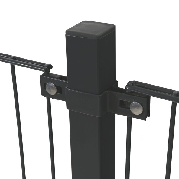 Modulares Zaunsystem, Doppelstabmattenzaun MORATA, anthrazit, 160 cm x 10 m