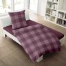 Bettwäsche Jacquard-Feinbiber 135/200 + 80/80 cm, Karo bordeaux