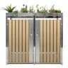 Bepflanzbare Mülltonnenbox Edelstahl, 2 x 240 l