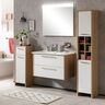 Hochschrank Fano 340, Eiche hell/kreideweiß