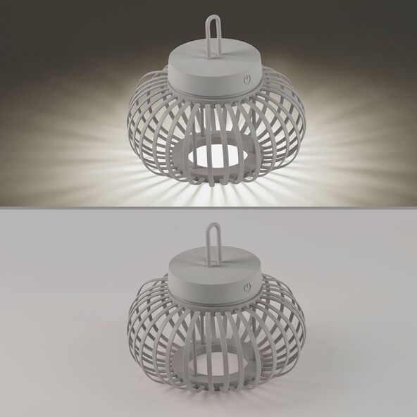 LED-Akku-Tisch- und Bodenleuchte Korga, greige, ⌀ 25 cm