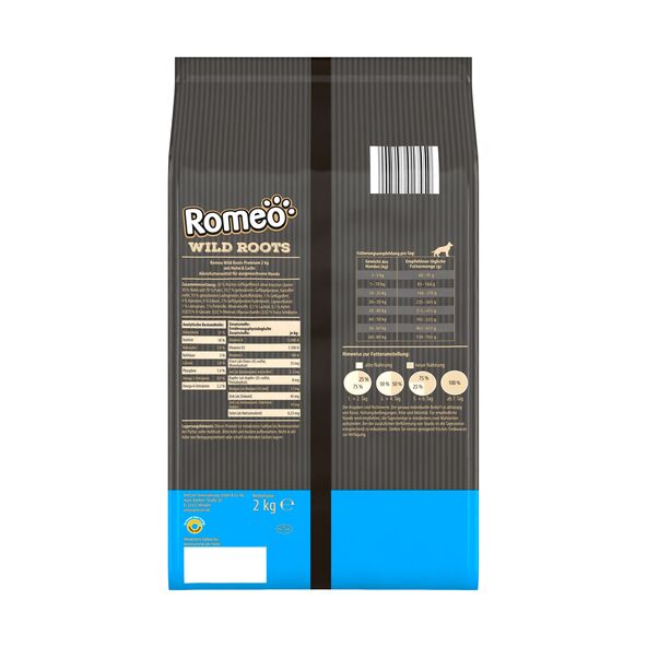 Premium Hunde-Trockenfutter Wild Roots, 4 x 2 kg, Huhn & Lachs