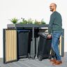 Bepflanzbare Mülltonnenbox Stahl, anthrazit, 2 x 240 l