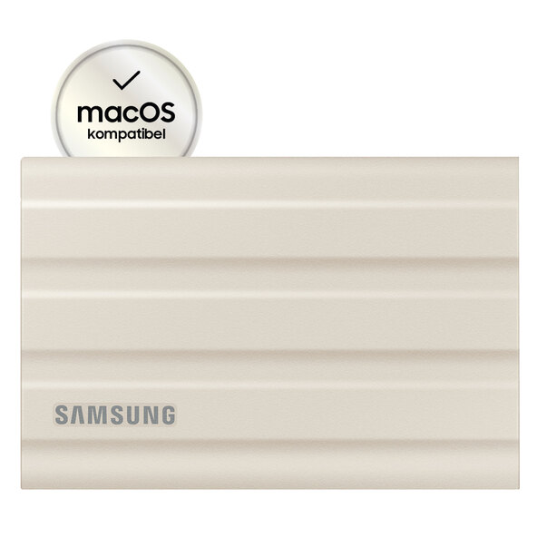Portable SSD Festplatte T7 Shield, 1 TB, beige