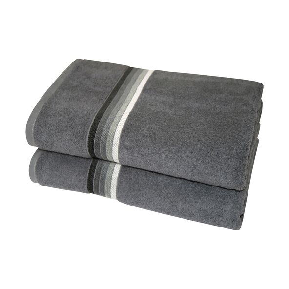 Badetuch, 2er Set, anthrazit