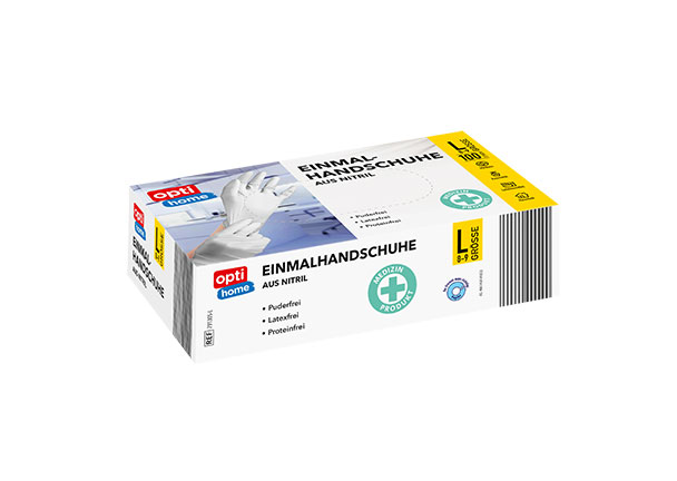 Einmalhandschuhe Nitril, weiß, Größe L