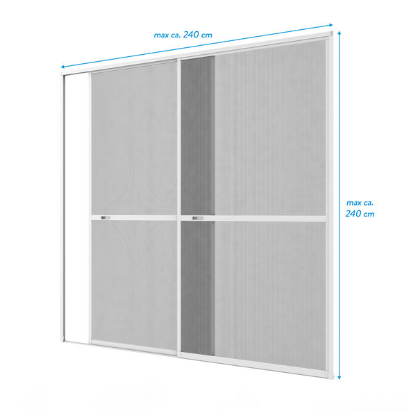 Insektenschutz-Alu-Doppelschiebetür Comfort, 240 x 240 cm, weiß