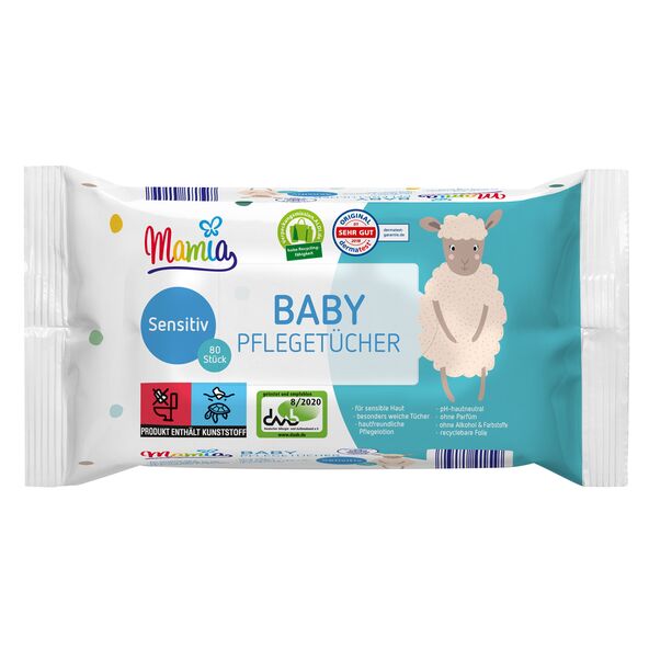 Baby Pflegetücher Sensitiv, 12 x 80 Stück