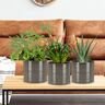 Keramik-Blumentopf 3er Set Ø 16 cm, Glass Grey