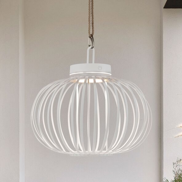 LED-Akku-Tisch- und Bodenleuchte Korga, weiß, ⌀ 36 cm