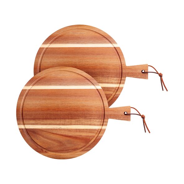 Akazienholz Schneidebretter, rund, 2er Set