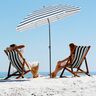 Strand- und Sonnenschirm, blau/weiß gestreift