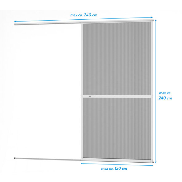 Insektenschutz-Alu-Schiebetür Comfort 120 x 240 cm, weiß