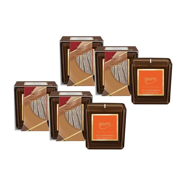 Duftkerze ESSENTIALS gentle layering, 6er Set