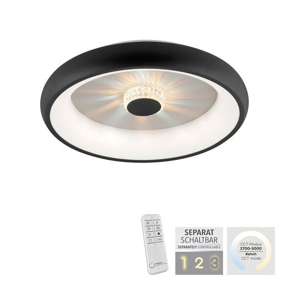 LED-Deckenleuchte KUNEO Ø 45 cm, schwarz