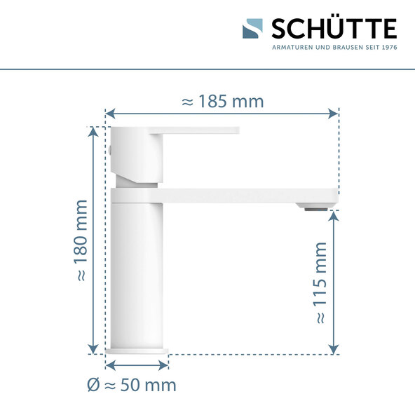 Waschtischarmatur MANHATTAN, weiß matt