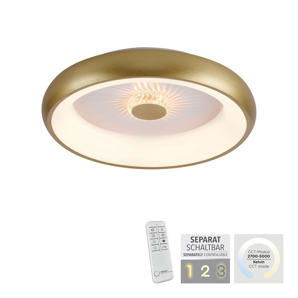 LED-Deckenleuchte KUNEO, Ø 45 cm, messing matt