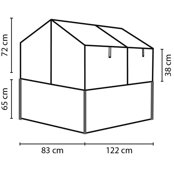 Hochfrühbeet Gaia Jumbo, Sicherheitsglas, granit/schwarz