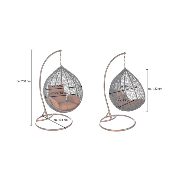 Polyrattan-Hängesessel Cielo inkl. Regenabdeckung
