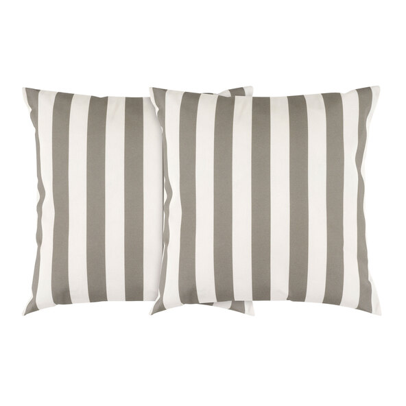 Outdoor Lounge-Kissen, 2er Set, braun gestreift