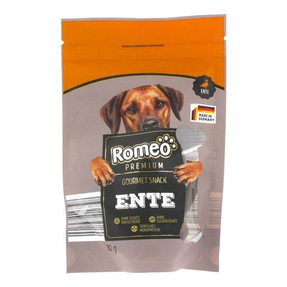 Premium Gourmet Hunde-Snack Ente, 12 x 80 g 