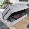 Boxspringbett Premium mit Bettkasten, 180 x 200 cm, hellgrau