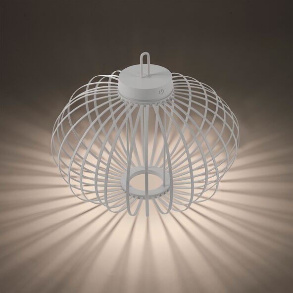 LED-Akku-Tisch- und Bodenleuchte Korga, weiß, ⌀ 46 cm