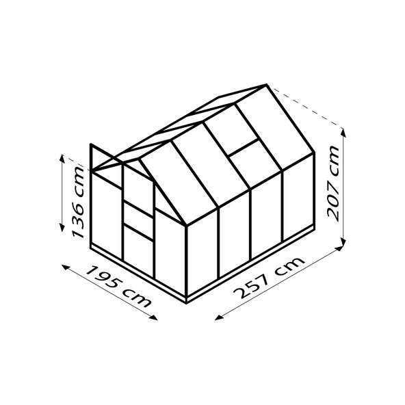 Gewächshaus Planet 5000, inkl. Stahlfundamentrahmen