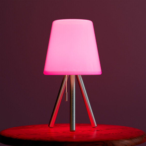 LED-Outdoor-Akku-Tischleuchte, dreibeinig