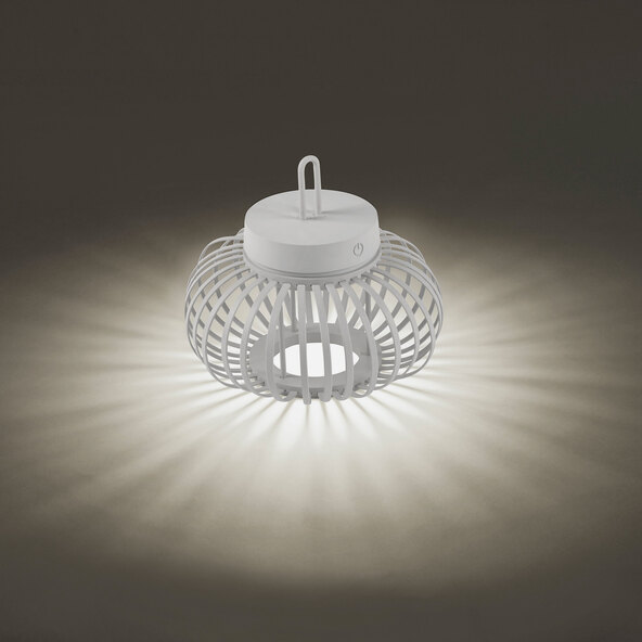LED-Akku-Tisch- und Bodenleuchte Korga, weiß, ⌀ 25 cm
