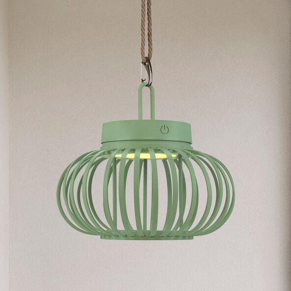 LED-Akku-Tisch- und Bodenleuchte Korga, grün, ⌀ 25 cm