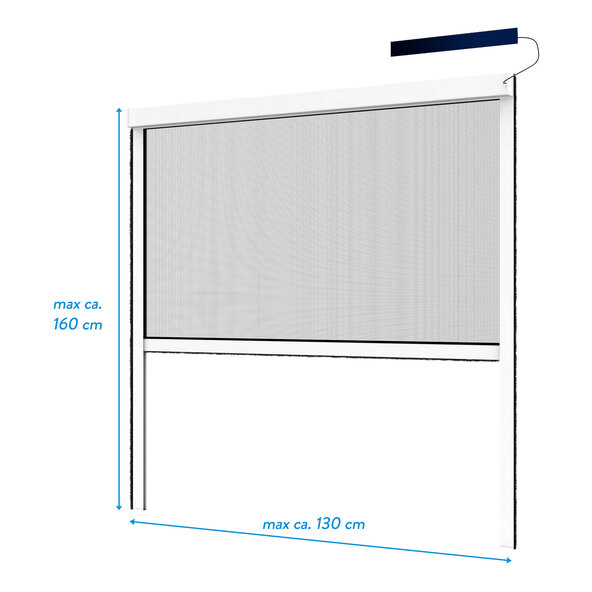 Insektenschutz-Rollo elektrisch, 130 x 160 cm, weiß