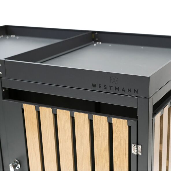 Bepflanzbare Mülltonnenbox Stahl, anthrazit, 2 x 240 l