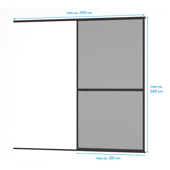 Insektenschutz-Alu-Schiebetür Comfort 120 x 240 cm, anthrazit