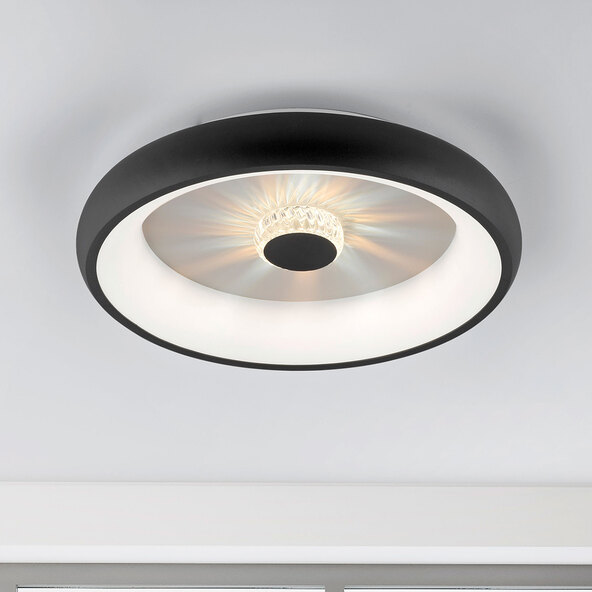 LED-Deckenleuchte KUNEO Ø 45 cm, schwarz