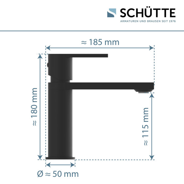 Waschtischarmatur MANHATTAN, schwarz matt
