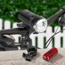 Fahrrad-Lampenset, schwarz
