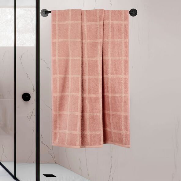 Frottierserie Square Duschtuch, rosa, 2er Set