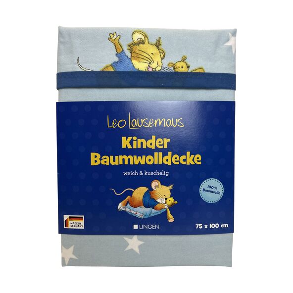 Leo Lausemaus Kinder-Baumwolldecke, 75 x 100 cm