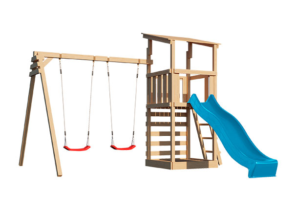 Spielturm Anna mit Rutsche und Doppelschaukel