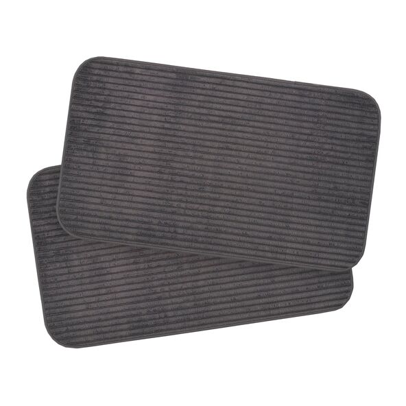 Badteppich Berlin in Cord Optik, 2er Set, 60 x 100 cm, anthrazit