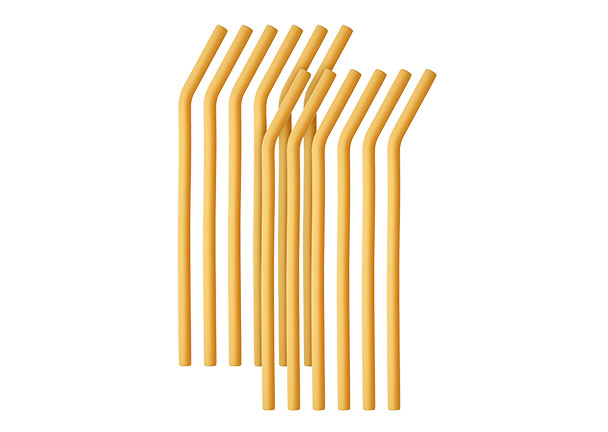 Wiederverwendbare Strohhalme, Silikon, gebogen, 12-tlg.