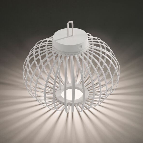 LED-Akku-Tisch- und Bodenleuchte Korga, weiß, ⌀ 36 cm