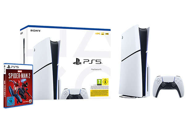 Playstation 5 Slim, inkl. Marvel Spiderman 2