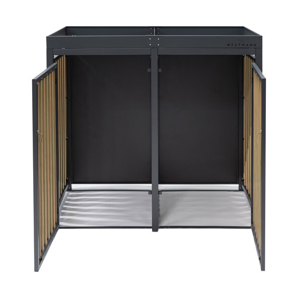Bepflanzbare Mülltonnenbox Stahl, anthrazit, 2 x 240 l