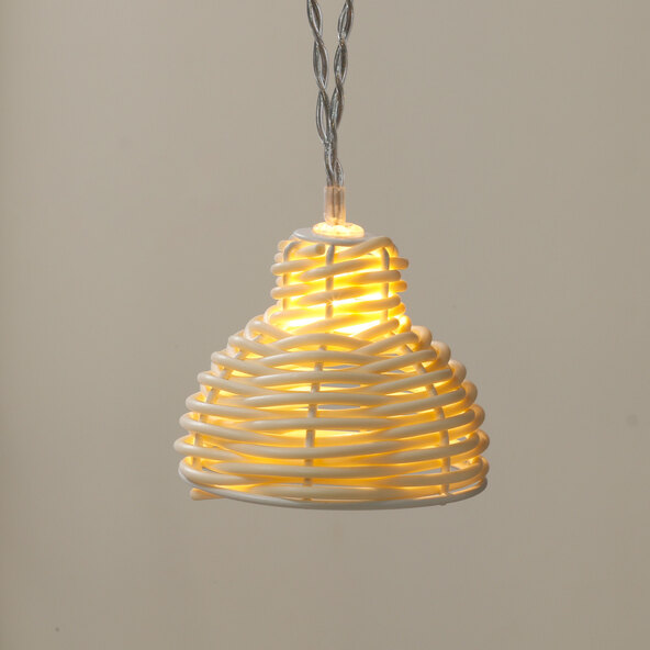 Lichterkette Rattan, Schirm