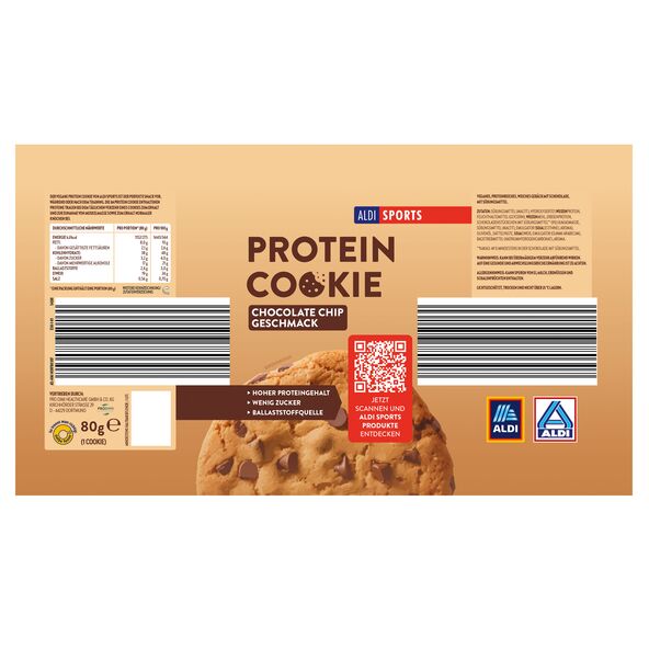 Protein Cookies Chocolate Chip, 12er Set (12 x 80 g = 960 g)