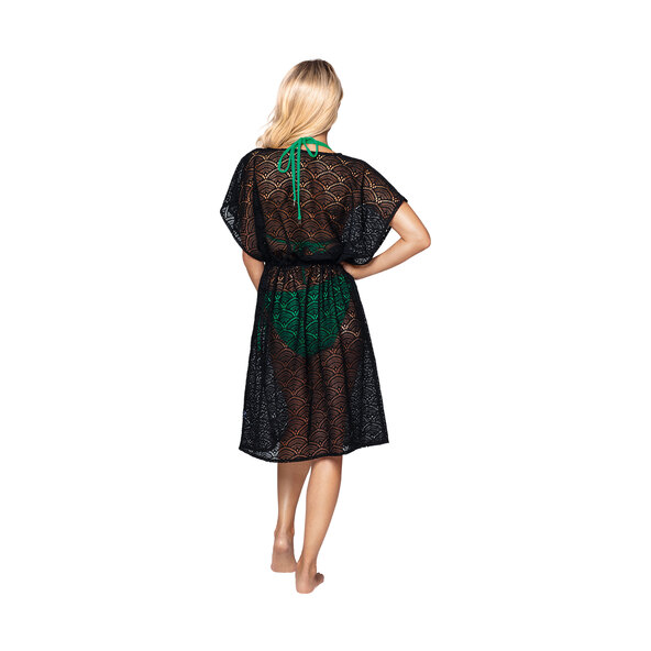 Damen Badebekleidung Kaftan, black, S/M