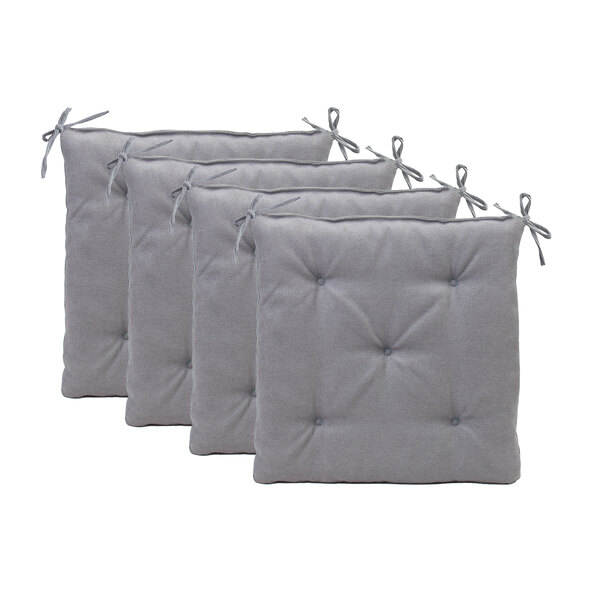 Sitzkissen Darco, 40 x 40 cm, 4er Set, silber
