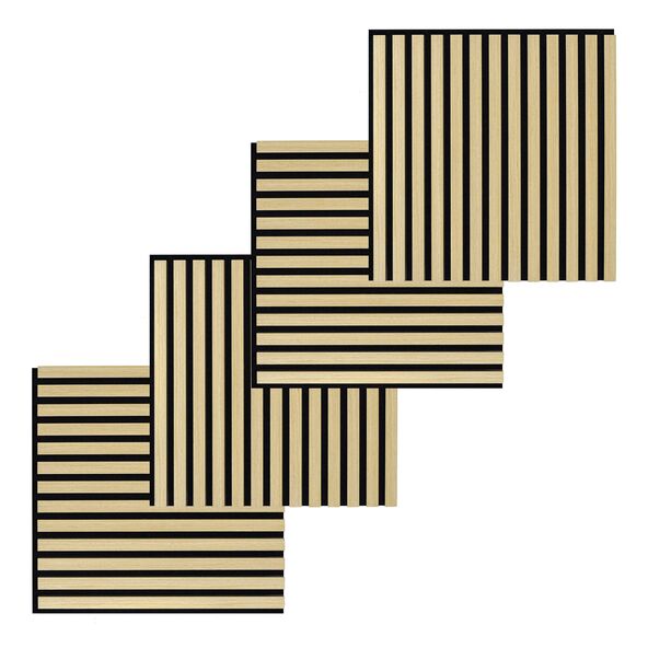 Akustik Paneel Square, 4er Set, Light Oak